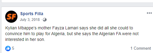 She Wanted Him To Play For Algeria